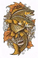 Brown Trout tattoo design idea
