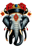 elephant head tattoo design idea