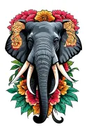 elephant head tattoo design idea