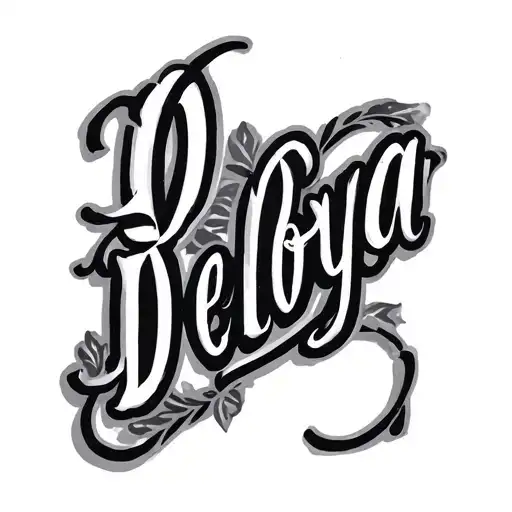 forearm tattoo name deloya in a cursive fancy font tattoo design idea