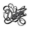 forearm tattoo name deloya in a cursive fancy font tattoo design idea