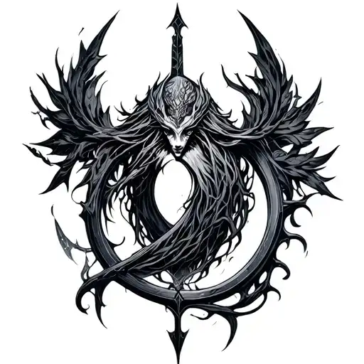 malenia from elden ring tattoo design idea