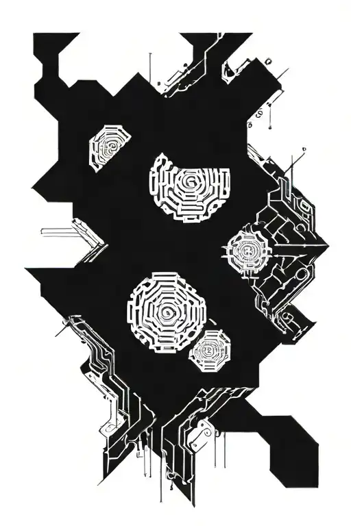 suminagashi symmetrical shape tattoo design idea