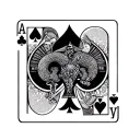 A unique tattoo design incorporating elements of poker and behavior science, such as playing cards with symbols related to psychology and therapy tattoo design idea