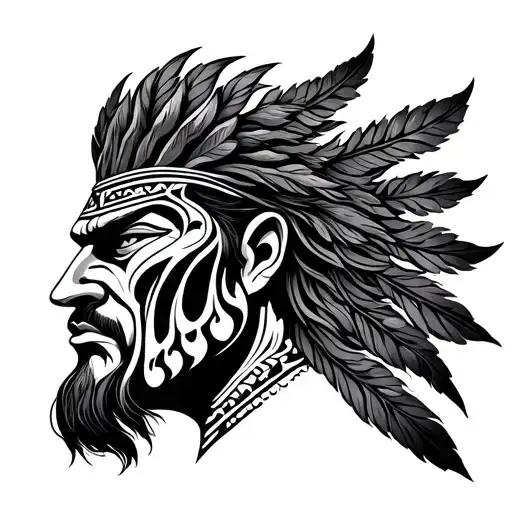 maori god tattoo of Tāne mahuta with maori design  tattoo design idea