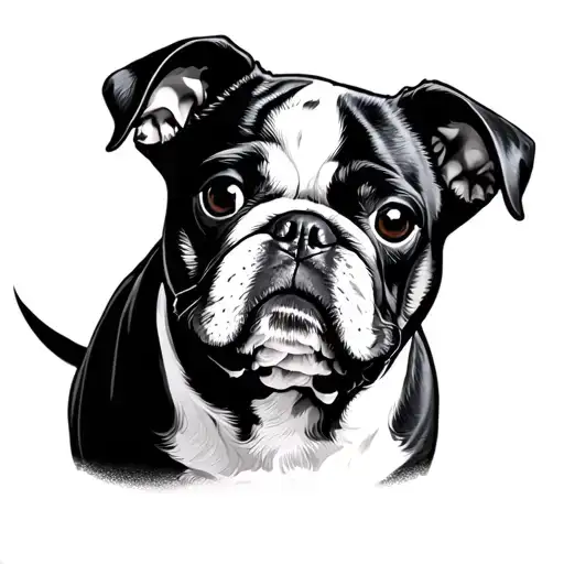 Black and White Pug Dogs tattoo design idea