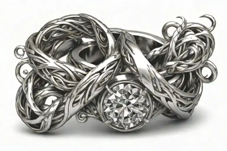 wedding ring intertwined tattoo design idea