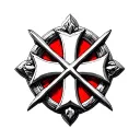 Maltese cross bit of red tattoo design idea