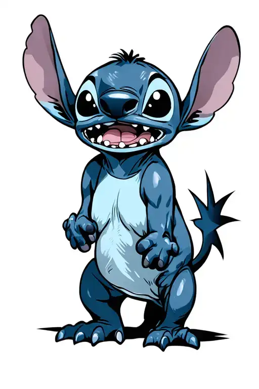 stitch from lilo and stitch with twenty one pilots logo tattoo design idea