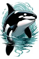 killer whale swimming tattoo design idea