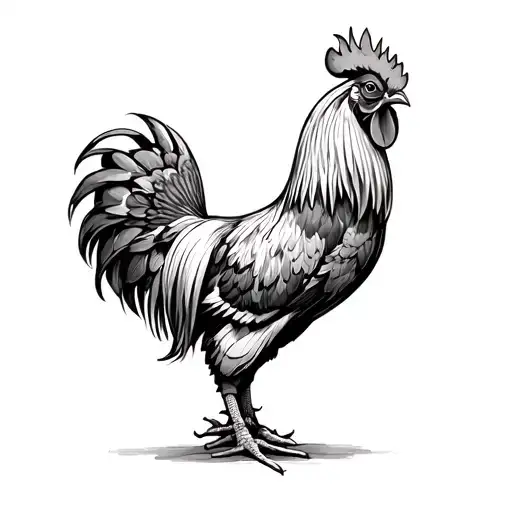 rooster fighting tattoo design idea