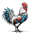 rooster fighting tattoo design idea