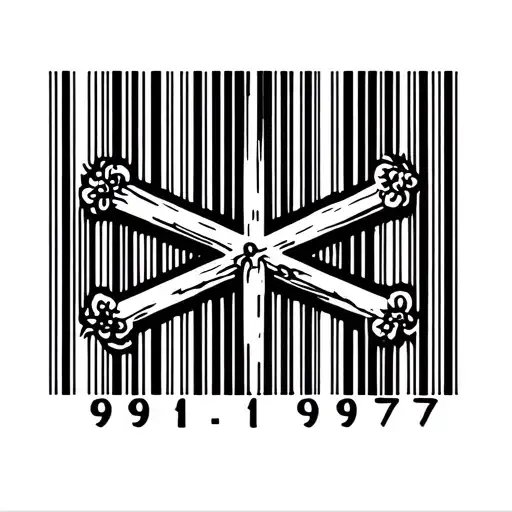 Catholic cross but in the form of a barcode 09211979 tattoo design idea