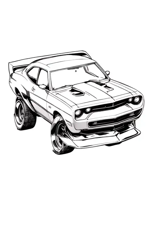 hellcat car tattoo design idea