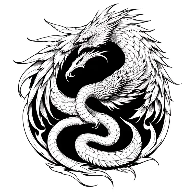 cobra phoenix rising from the ashes tattoo design idea