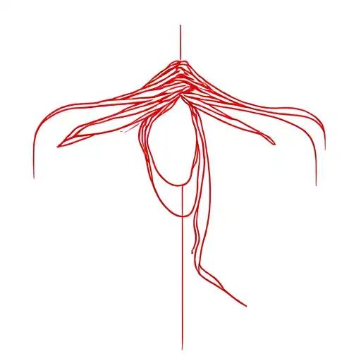 Red fine line scarf not filled in and i dont want to scarf tied  tattoo design idea