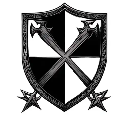 shield w Jerusalem cross tattoo tattoo design idea