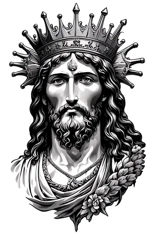 Jesus is king tattoo design idea