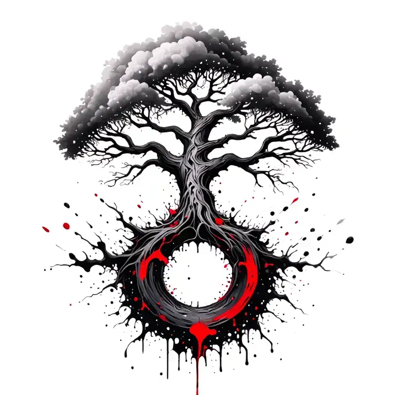 tree of life intertwined tattoo design idea