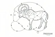 the constellation of the zodiac sign Aries tattoo design idea