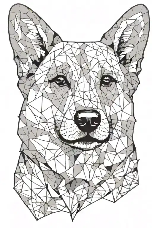 corgi face tattoo design idea