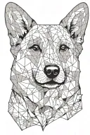 corgi face tattoo design idea