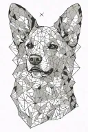 corgi face tattoo design idea