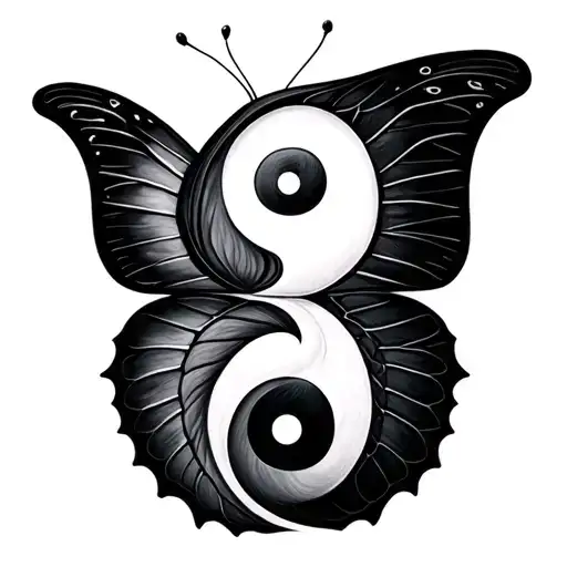 Yin Yang Butterfly tattoo design idea