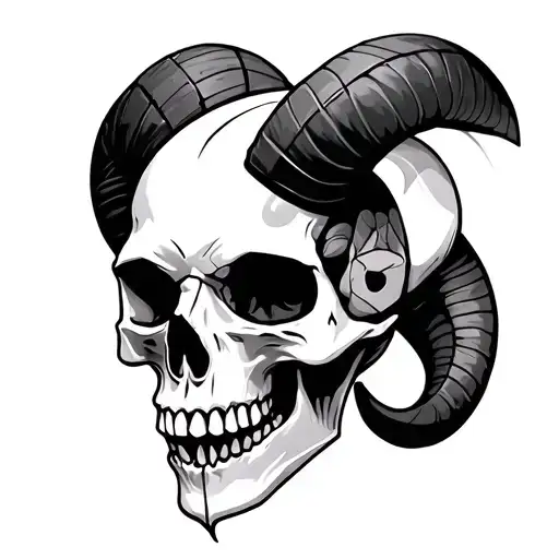 Aries Skull tattoo design idea