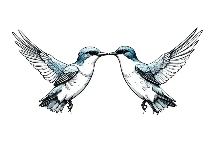 two swallows tattoo design idea