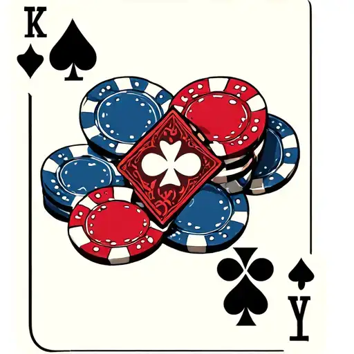 A Jack of diamonds playing card with a twist - incorporating elements of poker chips and dice tattoo design idea