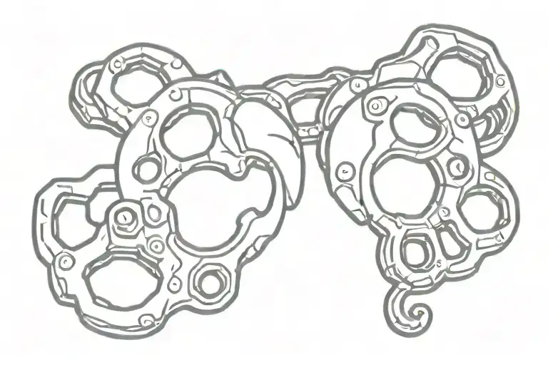 brass knuckles hand tattoo design idea