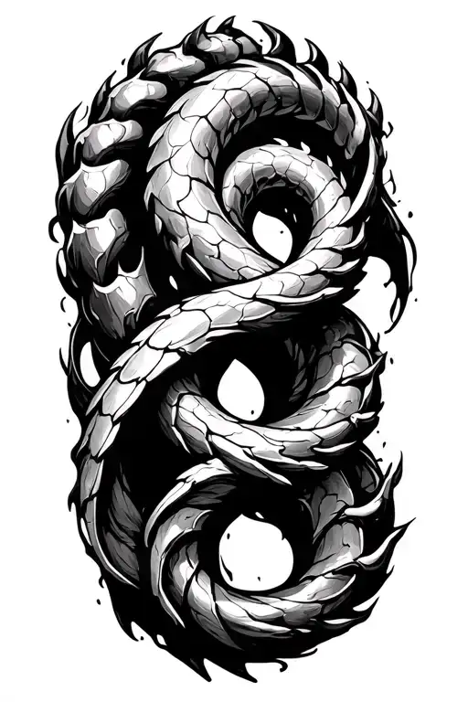 Triskelion spiral, under skin, revealed by claw scratches tattoo design idea