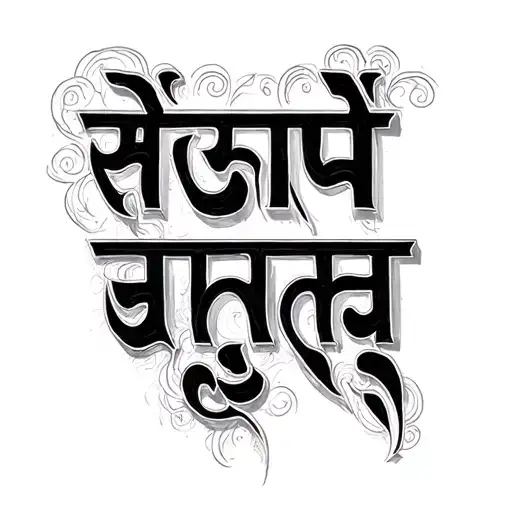 hindi language font tattoo design idea