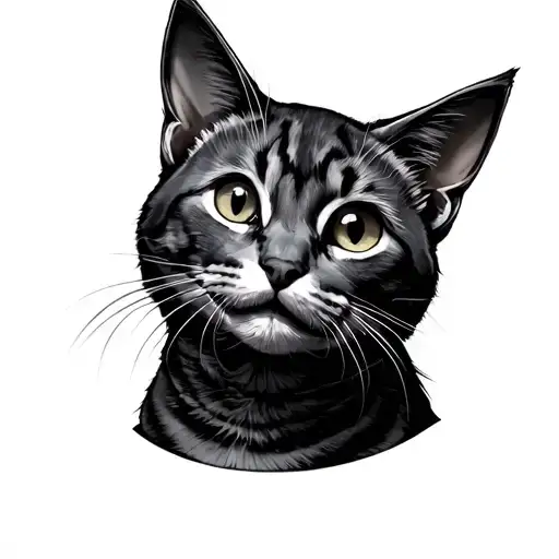 turbo motor with cat features tattoo design idea