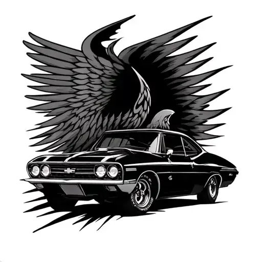 Chevy impala symbol and firebird symbol tattoo design idea