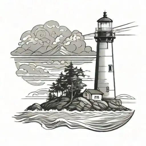 Oregon lighthouse tattoo design idea