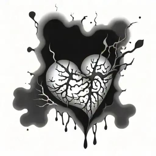 Broken heart tattoo design idea