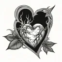 Broken heart tattoo design idea