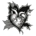 Broken heart tattoo design idea