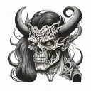 anatomy and demon tattoo design idea