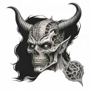 anatomy and demon tattoo design idea