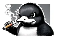psyduck smoking cigarette tattoo design idea