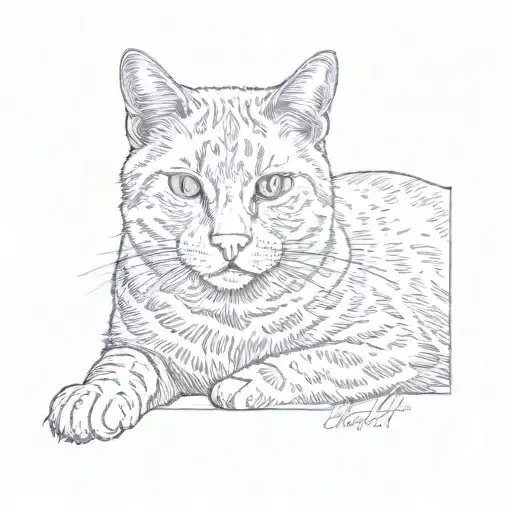 an orange tabby cat tattoo design idea