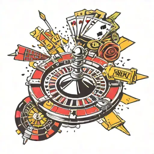 life is a gamble roulette casino tattoo design idea