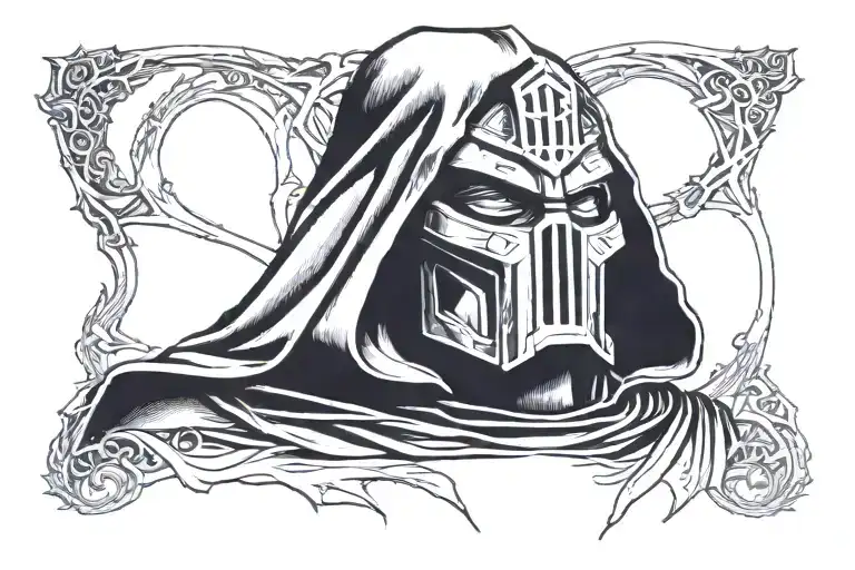 doctor doom mask tattoo design idea