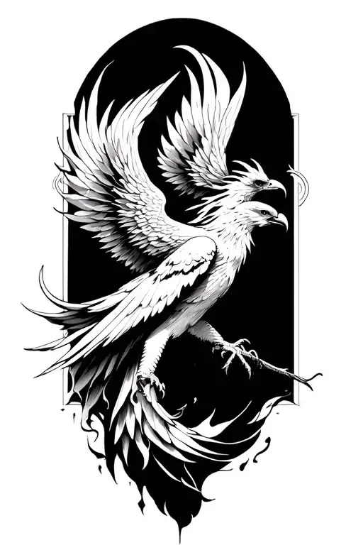 phoenix rising from the ashes tattoo design idea