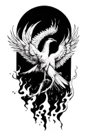phoenix rising from the ashes tattoo design idea