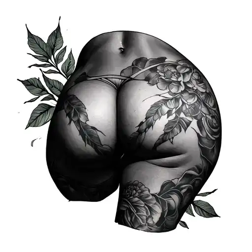 Buttocks tattoo design idea