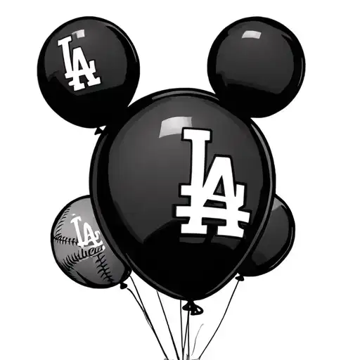 Disney  balloons LA dodgers tattoo design idea